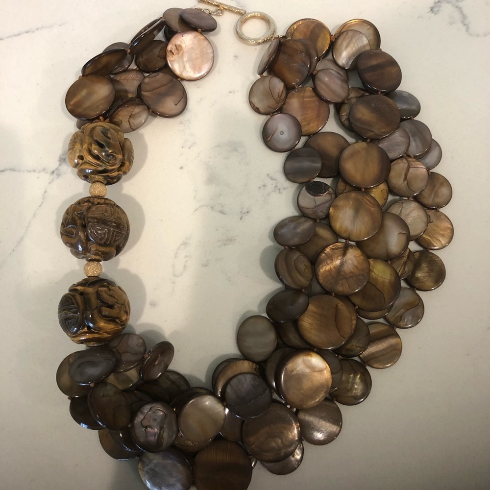 Hand carved tiger eye necklace